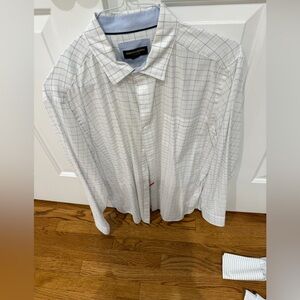 White Checkered Button-Up Shirt